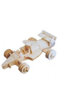 3D Ahşap Puzzle Yapboz Maket Araba F1 Boyanabilir G-P081 52 Parça