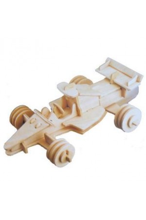 3D Ahşap Puzzle Yapboz Maket Araba F1 Boyanabilir G-P081 52 Parça