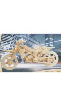 3D Ahşap Puzzle Yapboz Motosiklet Boyanabilir G-P022 48 Parça