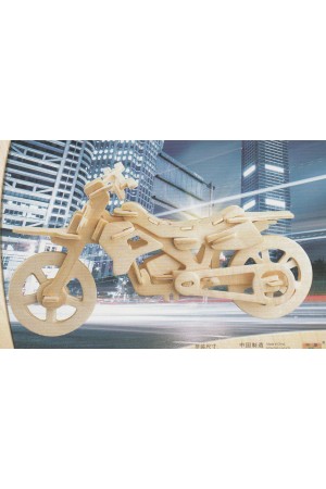 3D Ahşap Puzzle Yapboz Motosiklet Boyanabilir G-P022 48 Parça