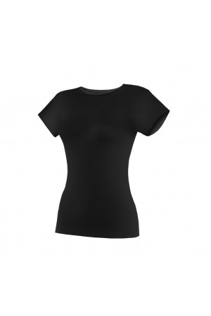 6 Adet Yıldız Bayan Likralı Kısa Kollu T-Shirt Fanila Siyah 2141