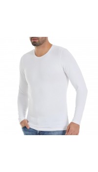 6 Adet Yıldız Erkek Bambu Uzun Kollu T-Shirt Fanila Beyaz 495