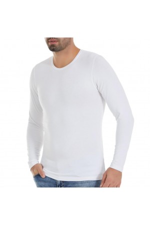 6 Adet Yıldız Erkek Bambu Uzun Kollu T-Shirt Fanila Beyaz 495