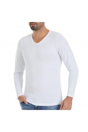 6 Adet Yıldız Erkek Modal Uzun Kollu T-Shirt Fanila Beyaz 340