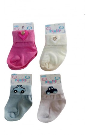 12 Çift Yeni Doğan Süslü Bebek Çorabı Kız Bebek Çorabı