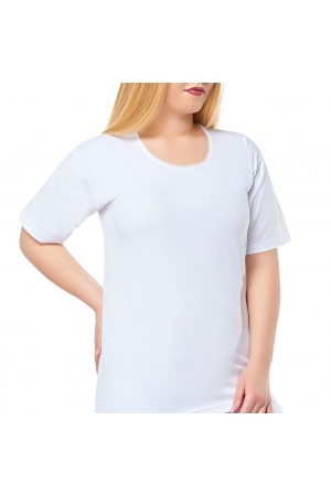 6 lı Paket Seher Yıldız Bayan Kısa Kollu Atlet Beyaz 0011