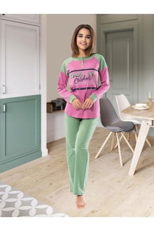 Derya Kurşun Uzun Kol Kadın Pijama Takım 1120