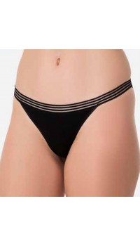 İmer Bayan Modal İnce Tül Çizgili Lastik Slip Bikini Külot 4274