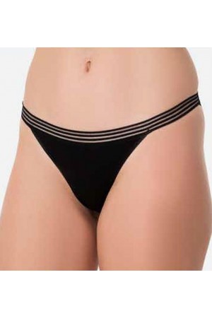 İmer Bayan Modal İnce Tül Çizgili Lastik Slip Bikini Külot 4274