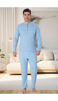 Mecit 2915 Mavi Büyük Beden Erkek Pijama Takımı