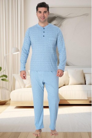 Mecit 2915 Mavi Büyük Beden Erkek Pijama Takımı