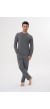 Mecit 2982 Erkek Füme Büyük Beden Uzun Kollu Pijama Takımı