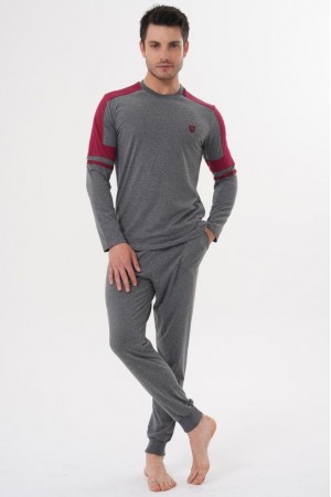 Mecit 2990 Erkek Füme Uzun Kollu Pijama Takımı