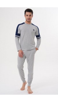 Mecit 2990 Erkek Gri Uzun Kollu Pijama Takımı