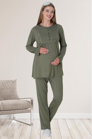 Mecit 5828 Bayan Yeşil Lohusa Hamile Pijama Takımı