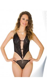 Sistina Bayan Siyah Dantelli Bodysuit 920